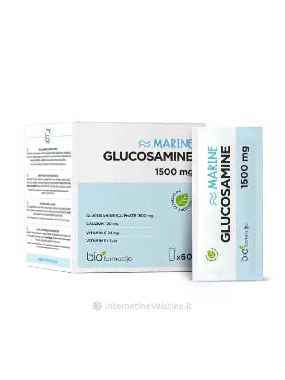 bioGLUCOSAMINE 1500 MG, 60 pakelių | internetinevaistine.lt