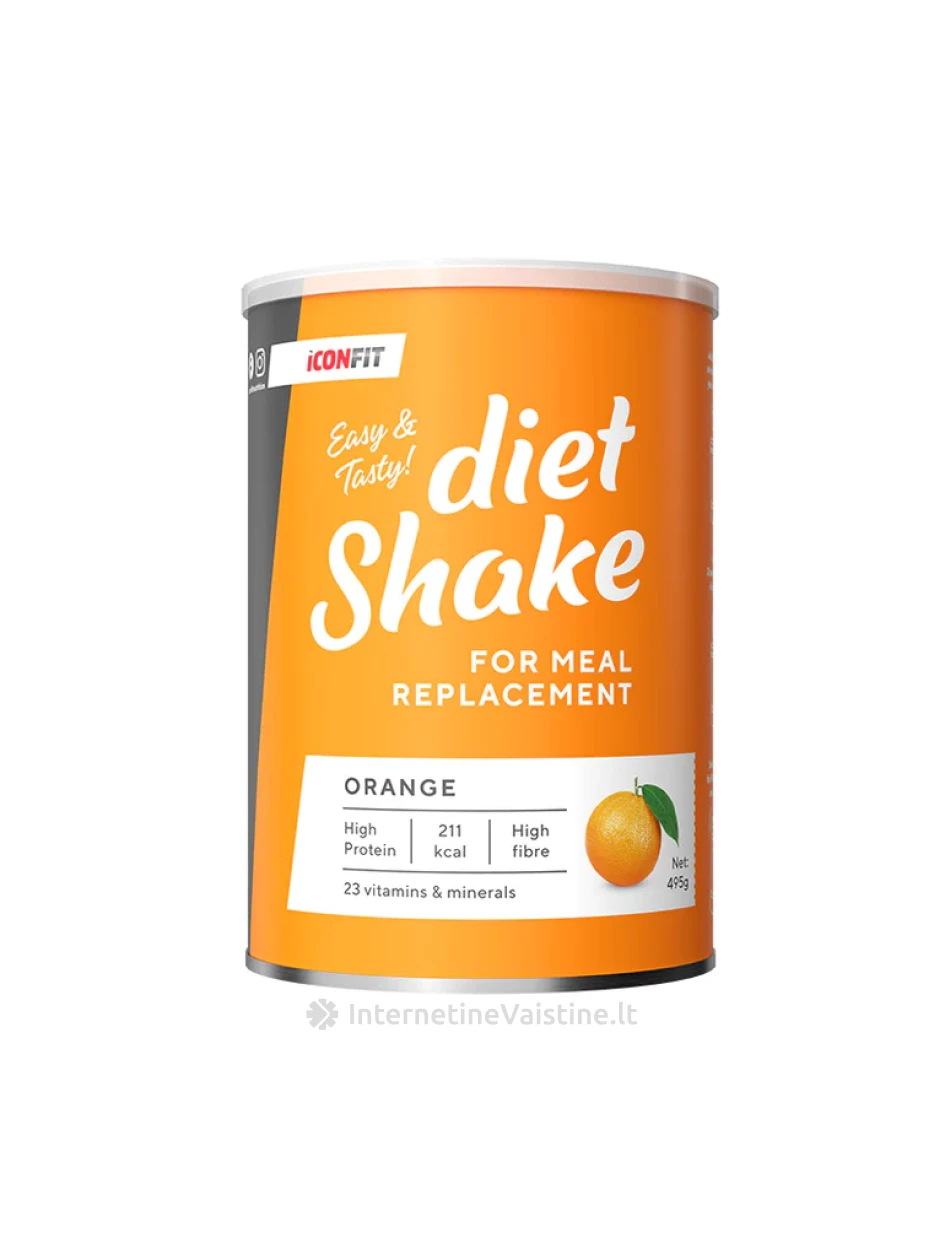 ICONFIT Diet Shake Orange milt., 495 g, Vnt | internetinevaistine.lt