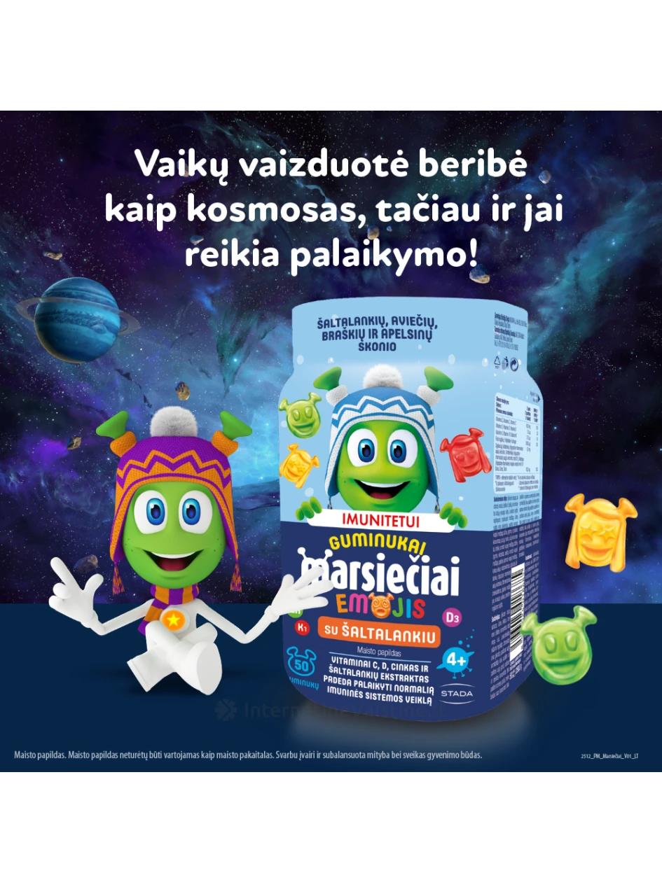 MARSIEČIAI guminukai Emoji su šaltalankiu N50, . | internetinevaistine.lt