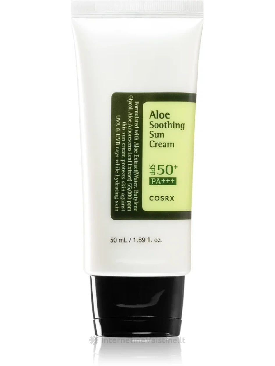 COSRX Aloe Soothing Sun Cream SPF50 PA+++ kremas apsaug. nuo saulės, 50 ml, Vnt | internetinevaistine.lt