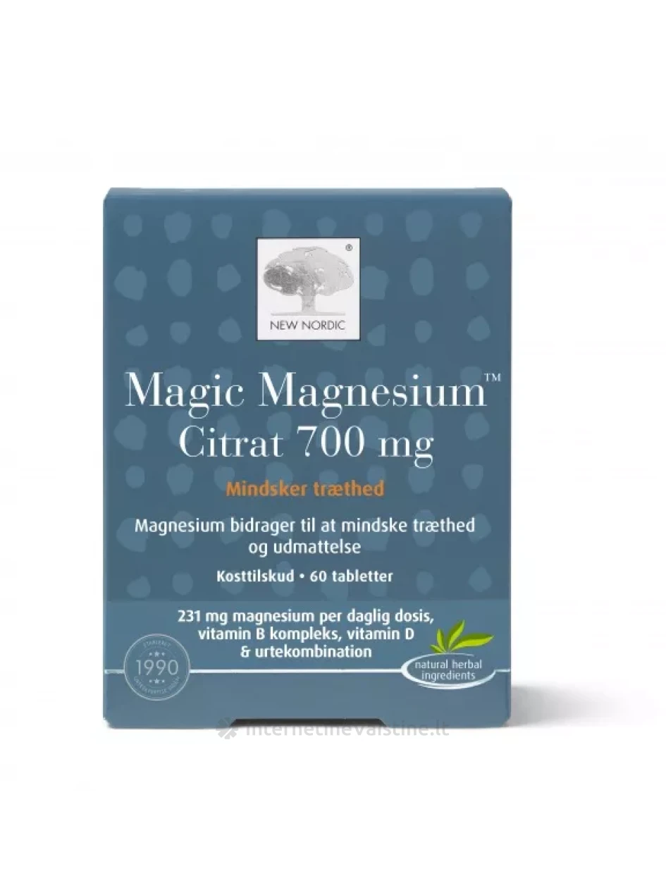 NEW NORDIC Magic Magnesium Citrat 700mg tab. N60, 60 vnt. | internetinevaistine.lt