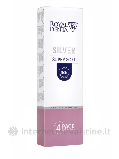 ROYAL DENTA dantų šepetėlių rinkinys SILVER SUPER SOFT, 4 | internetinevaistine.lt