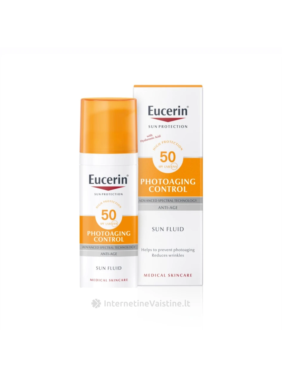 EUCERINPHOTOAGING CONTROL fluidas nuo saulės ir fotosenėjimo SPF50, 50 ml (87934) | internetinevaistine.lt