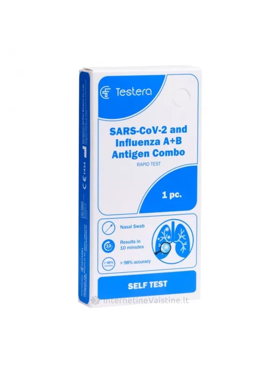 TESTERA greitasis antigenų testas SARS-COV-2 ir gripo A/B, N1 | internetinevaistine.lt