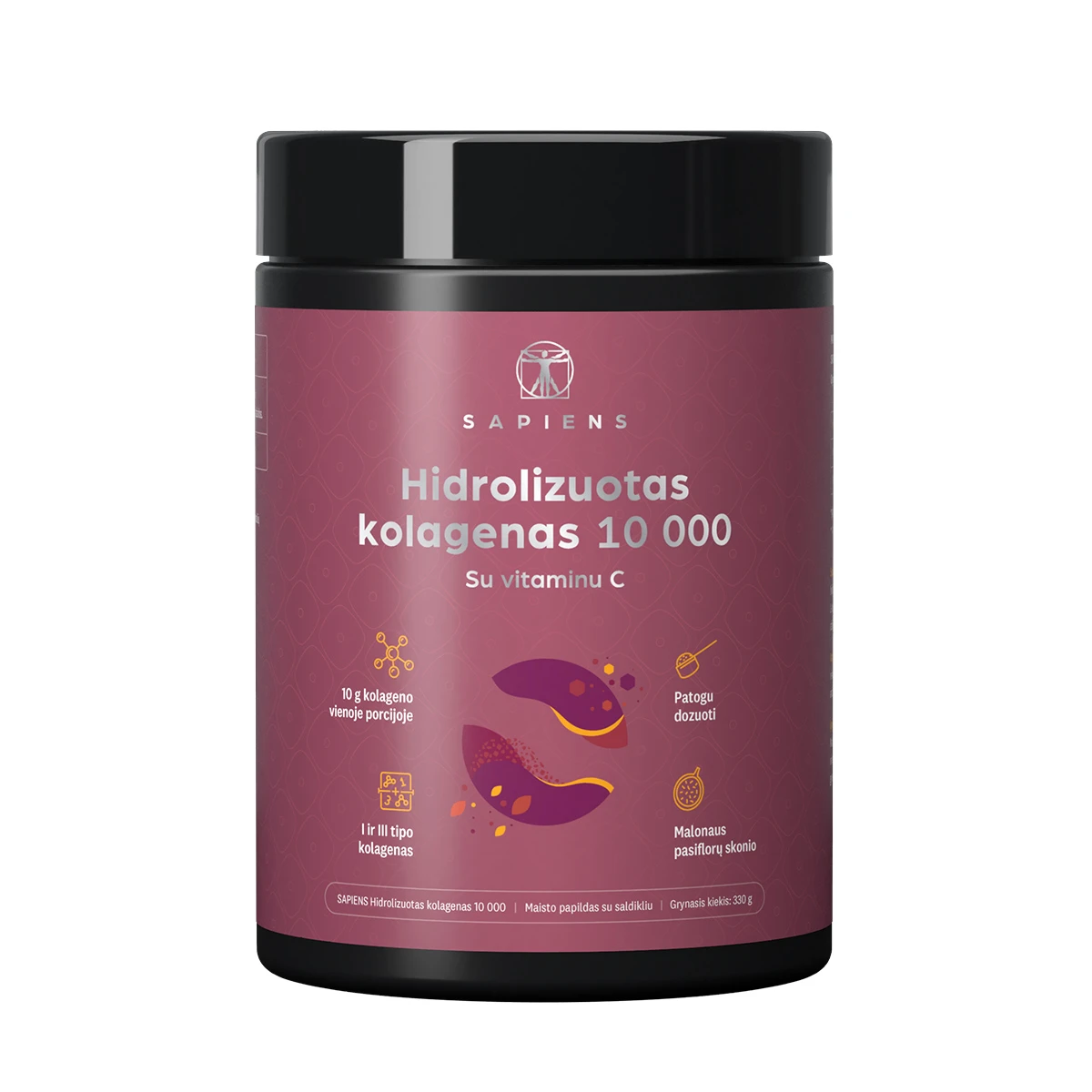 SAPIENS Hidrolizuotas kolagenas 10 000 330 g. (30 porcijų)