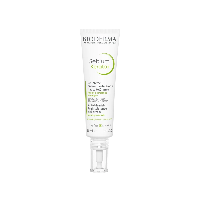 BIODERMA SEBIUM KERATO+, kremas mažinantis spuogus ir po jų likusias dėmes, skirtas į aknę linkusiai, jautriai odai, 30ml, N1