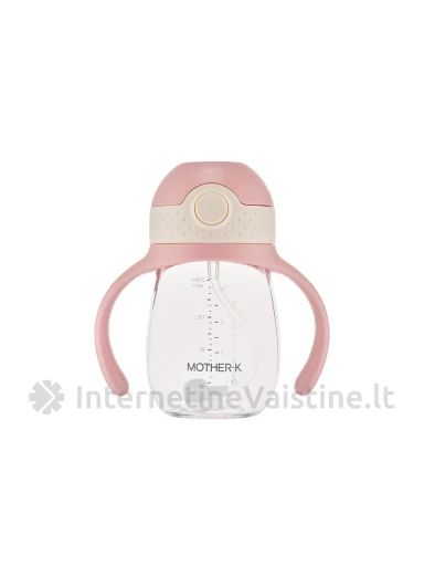 MOTHER-K gertuvė HUG su šiaudeliu, 210 ml (rožinis), Vnt | internetinevaistine.lt