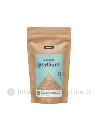 ICONFIT ekolog. balkšvojo gysločio sėklų luobelių Psyllium milteliai, 150 g | internetinevaistine.lt