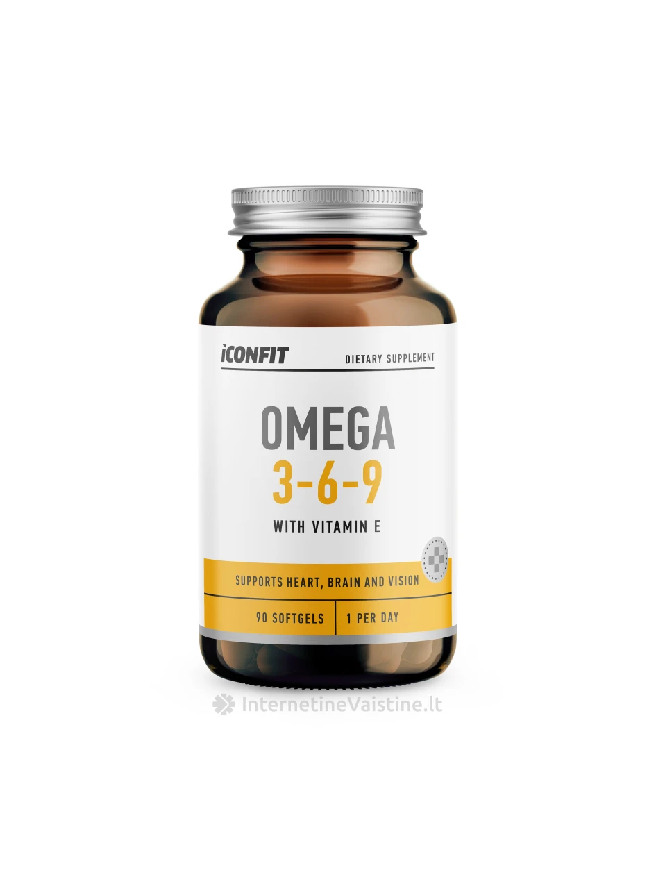 ICONFIT Omega 3,6,9 su Vit.E 1000mg minkšt kaps. N90, 90 vnt. | internetinevaistine.lt