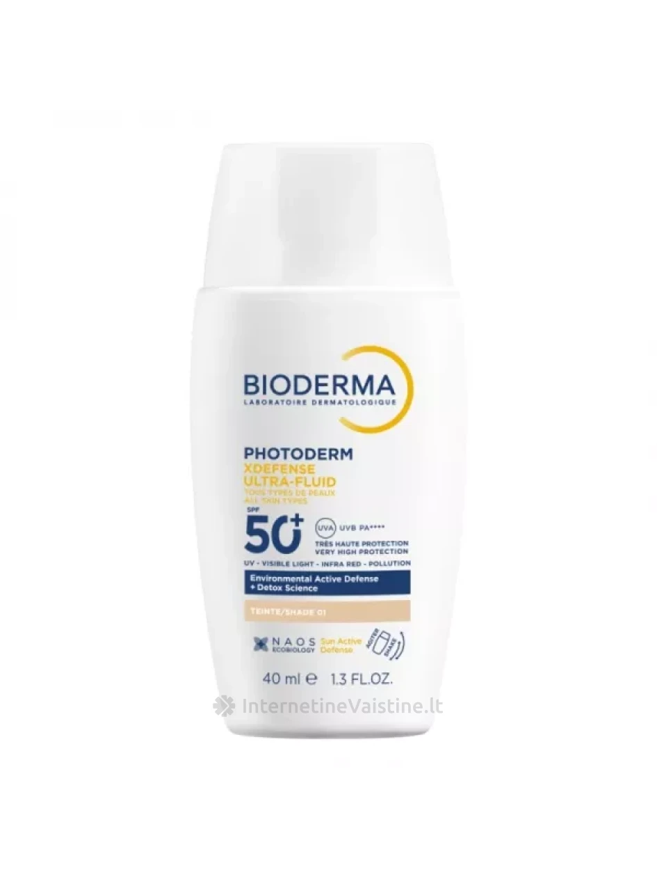 BIODERMA veido fluidas su spalva PHT XDEFENSE ULTRA, SPF50+, 40 ml | internetinevaistine.lt