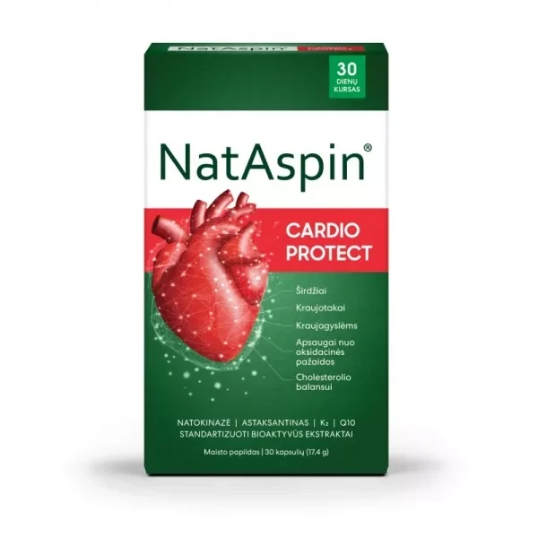 NATASPIN maisto papildas CARDIO PROTECT, 30 kapsulių