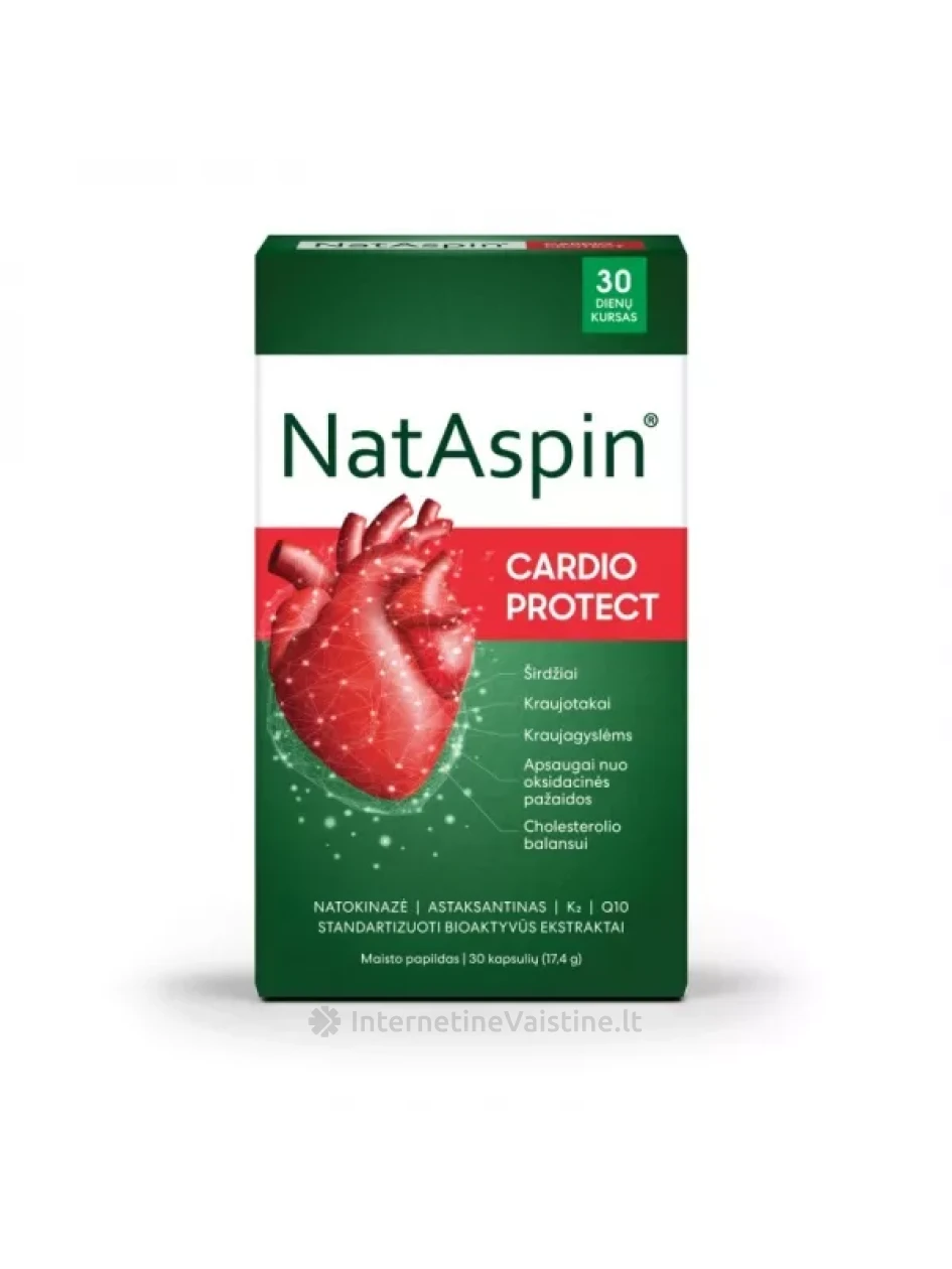 NATASPIN maisto papildas CARDIO PROTECT, 30 kapsulių | internetinevaistine.lt