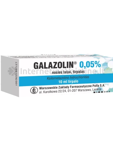 GALAZOLIN 500mcg/ml nosies lašai (tirpalas) 10 ml, Vnt | internetinevaistine.lt