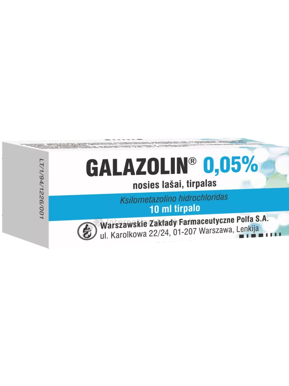 GALAZOLIN 500mcg/ml nosies lašai (tirpalas) 10 ml, Vnt | internetinevaistine.lt