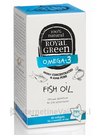 ROYAL GREEN Žuvų taukai Omega-3 79% N60 kaps. | internetinevaistine.lt