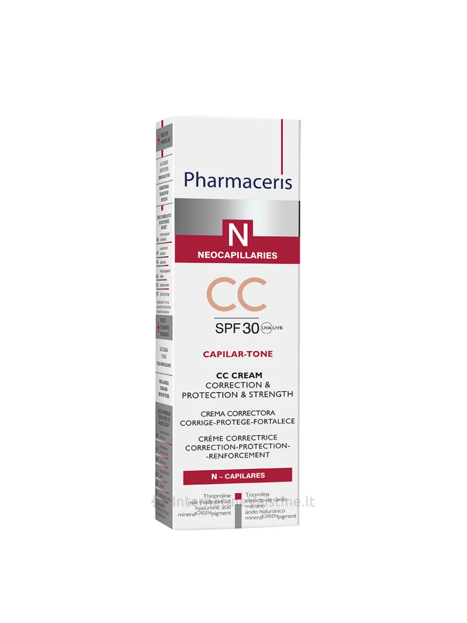 PHARMACERIS N,CAPILAR-TONE 40ml spalvą suvienod. kremas SPF30, N1 | internetinevaistine.lt