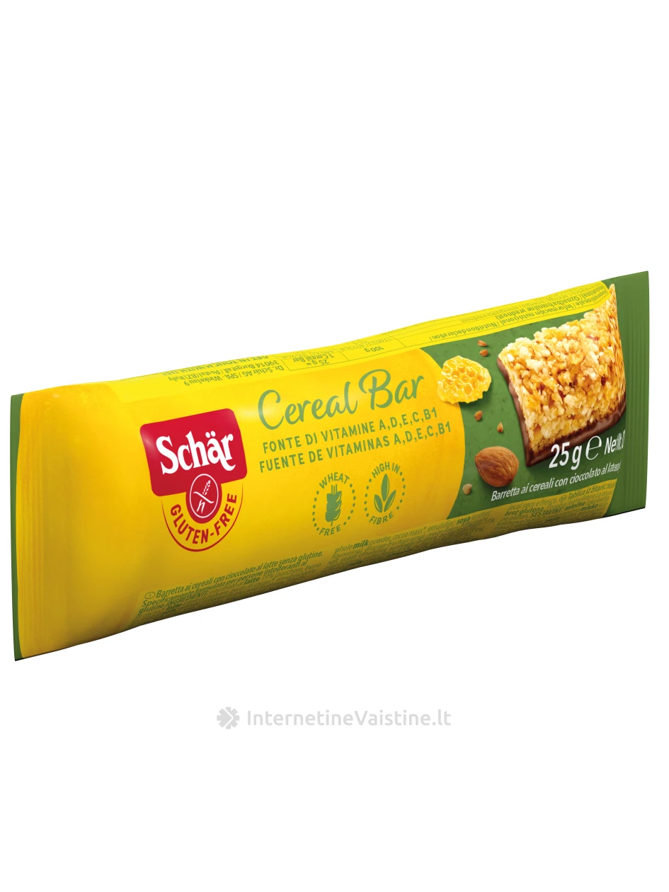 Schär CEREAL BAR - batonėlis be glitimo, 25g | internetinevaistine.lt