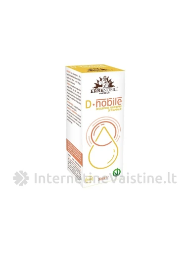 ERBENOBILI D-NOBILE – augalinės kilmės vitaminas D3 su alyvugių aliejumi, 30ml lašai | internetinevaistine.lt