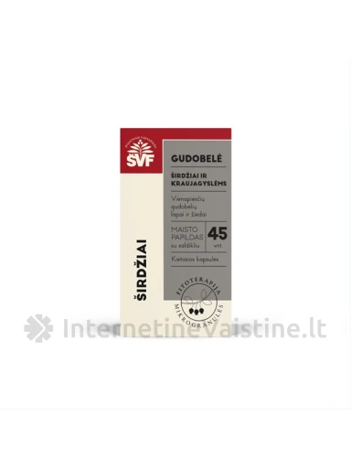 GUDOBELĖ mikrogranulės širdžiai kiet. kaps. ŠVF N45, 45 vnt. | internetinevaistine.lt