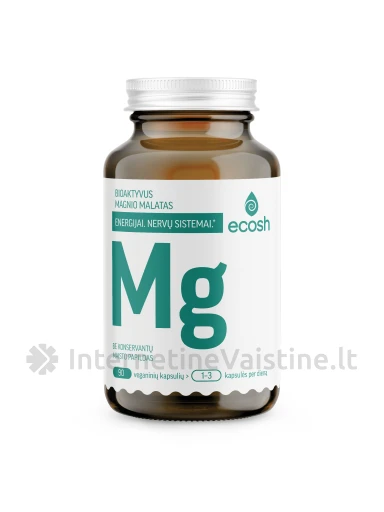 ECOSH Bioaktyvus Magnis, malatas kaps. N90, 90 vnt. | internetinevaistine.lt