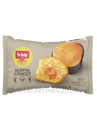 Schär MUFFIN APRICOT - keksiukas su abrikosų džemu, 50g | internetinevaistine.lt