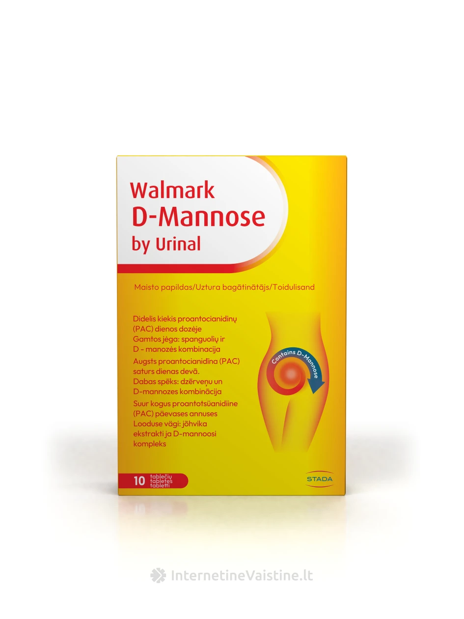 URINAL Akut D-Mannose tab. N10, 10 vnt. | internetinevaistine.lt