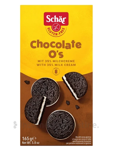 Schär CHOCOLATE O'S - sausainiai su vaniliniu pertepimu be glitimo, 165g | internetinevaistine.lt