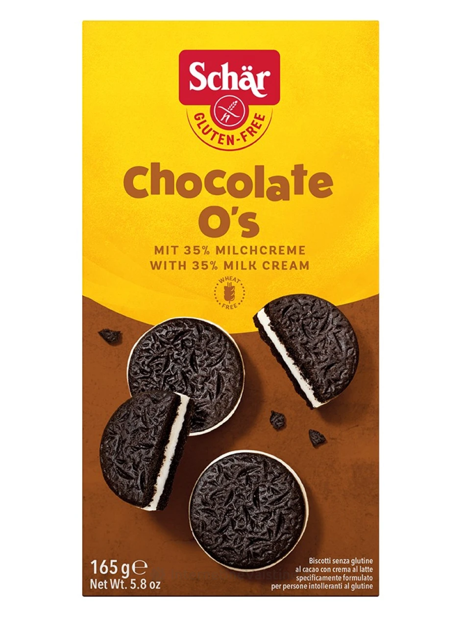 Schär CHOCOLATE O'S - sausainiai su vaniliniu pertepimu be glitimo, 165g | internetinevaistine.lt