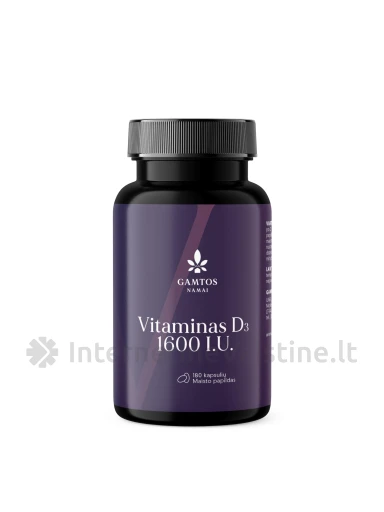 VITAMINAS D3 1600IU kaps. N180, 180 vnt. | internetinevaistine.lt