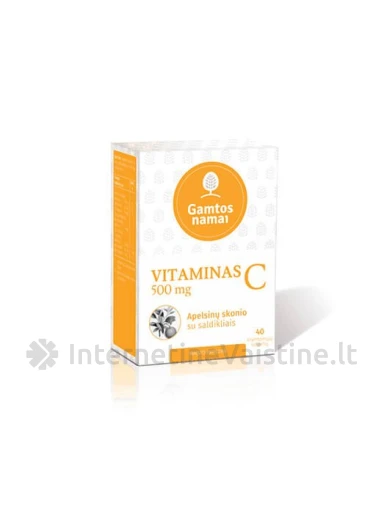 VITAMINAS C 500mg kramt. tab. N40, 40 vnt. | internetinevaistine.lt