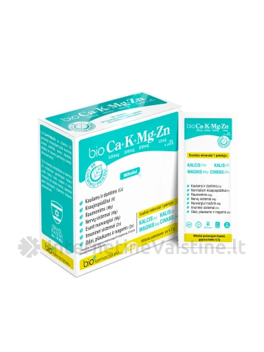 BioCA+K+MG+ZN su vitaminu D3, 28 pakeliai | internetinevaistine.lt