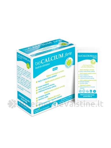 bioCALCIUM forte 600 mg, 30 pakelių | internetinevaistine.lt