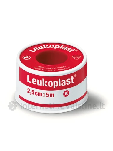 LEUKOPLAST Normal, pleistras normaliai odai plastikinėje ritėje 2.5cmx5m, Vnt | internetinevaistine.lt