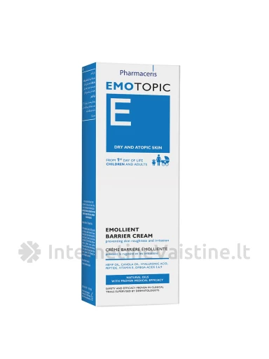 PHARMACERIS E,EMOTOPIC 75ml kremas emolientas veidui ir kūnui, N1 | internetinevaistine.lt