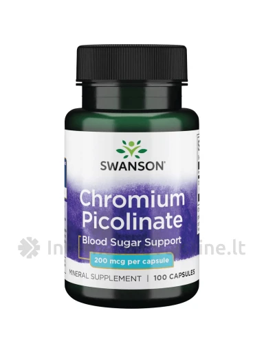SWANSON, Chromas 200mcg, 100 kapsulių, N1 | internetinevaistine.lt