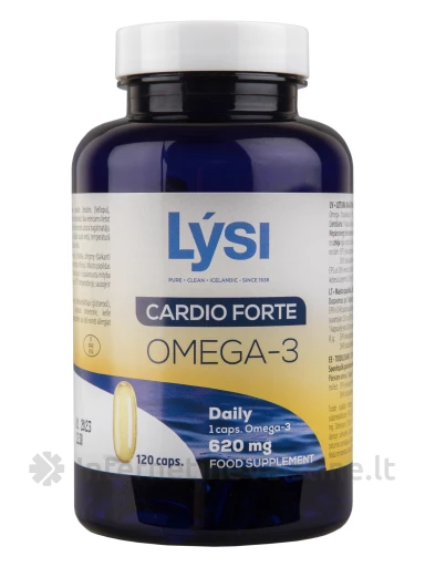 Lysi OMEGA-3 CARDIO FORTE - žuvų taukai, N120 | internetinevaistine.lt