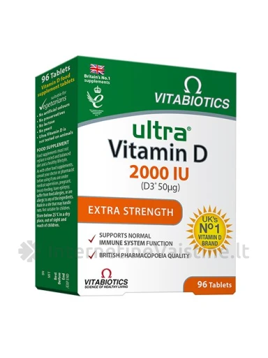ULTRA Vitamin D3 2000IU Extra Strenght, 96 tabletės | internetinevaistine.lt
