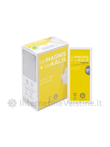 bioMAGNIS 500 MG + bioKALIS 500 MG FORTE, 20 pakelių | internetinevaistine.lt