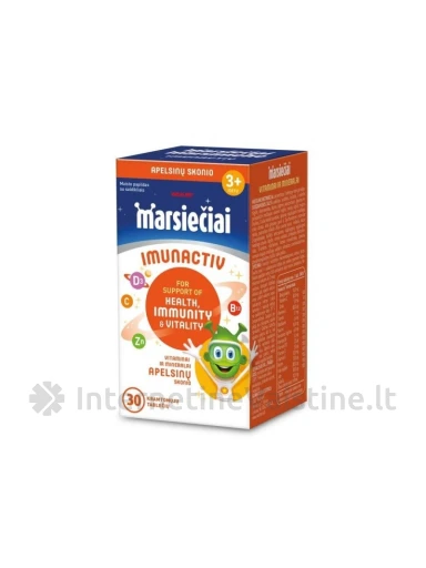 MARSIEČIAI IMUNACTIV (apelsinų sk.) kramt. tab. N30, N30 | internetinevaistine.lt