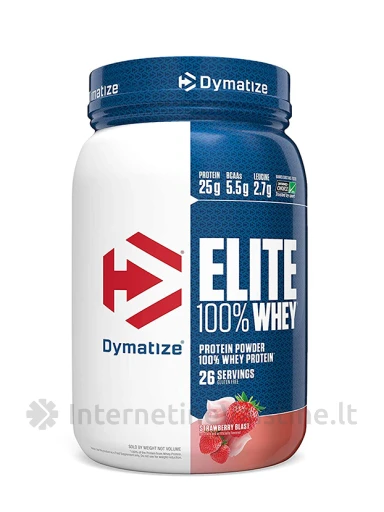DYMATIZE Elite Whey baltymai Strawberry Blast milt., 942g, Vnt | internetinevaistine.lt