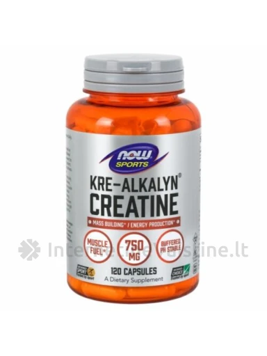 NOW Kre-Alkalyn (R) Creatine 750mg kaps. N120 | internetinevaistine.lt