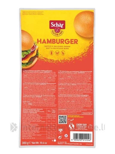 Schär HAMBURGER - bandelės hamburgeriams be glitimo, 300g | internetinevaistine.lt