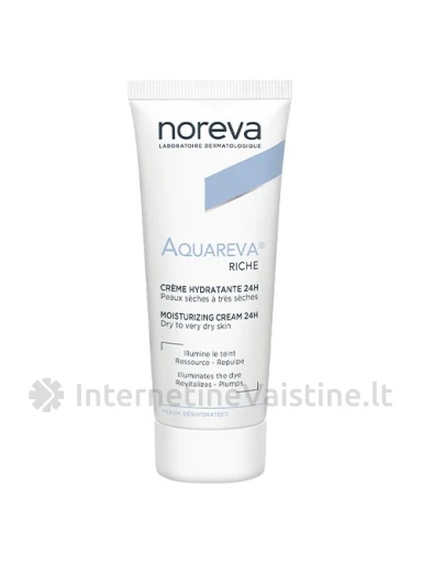 NOREVA Riebesnės konsistencijos 24 val. veikiantis drėkinamasis ir maitinamasis kremas AQUAREVA, 40 ml, Vnt | internetinevaistine.lt