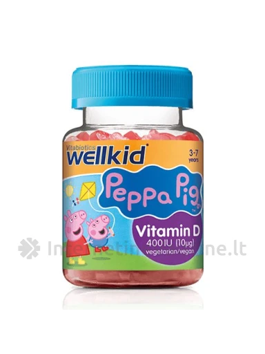 WELLKID Peppa Pig Vit.D 400IU (10mcg) guminukai N30, N30 | internetinevaistine.lt