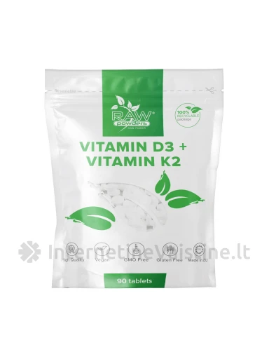 Vitaminas D3 + Vitaminas K2 (90 tablečių), N1 | internetinevaistine.lt