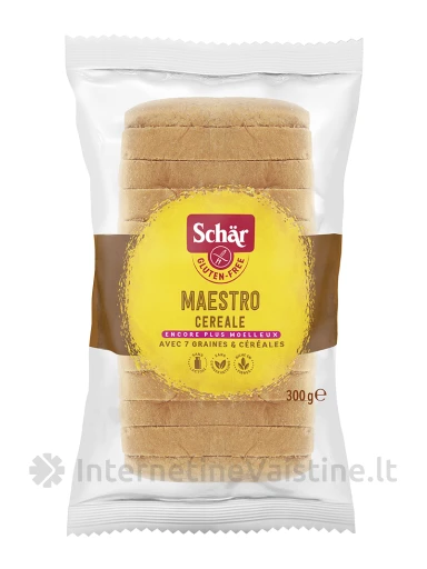 Schär MAESTRO CEREALE – raikyta duona su grūdais be glitimo, 300g | internetinevaistine.lt
