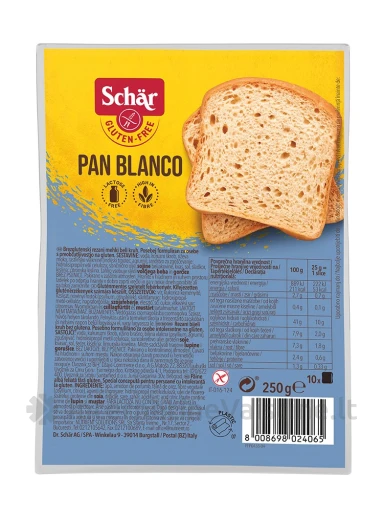 Schär PAN BLANCO – raikyta balta duona be glitimo, 250g | internetinevaistine.lt