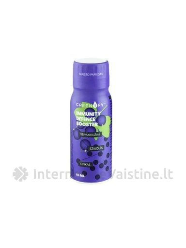 GREENIFY IMMUNITY DEFENCE BOOSTER, imuninei sistemai, 60 ml | internetinevaistine.lt