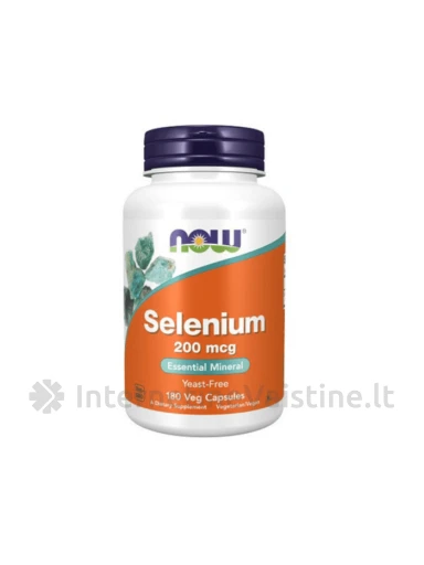 NOW Selenium 200mcg veg. kaps. N180, 180 vnt. | internetinevaistine.lt