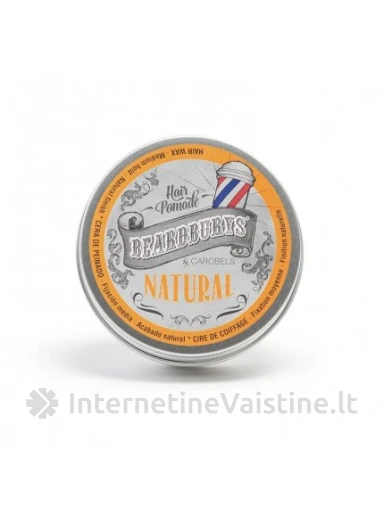 Beardburys Natural - Vidutinės fiksacijos pomada kreminės konsistencijos 100ml, N1 | internetinevaistine.lt